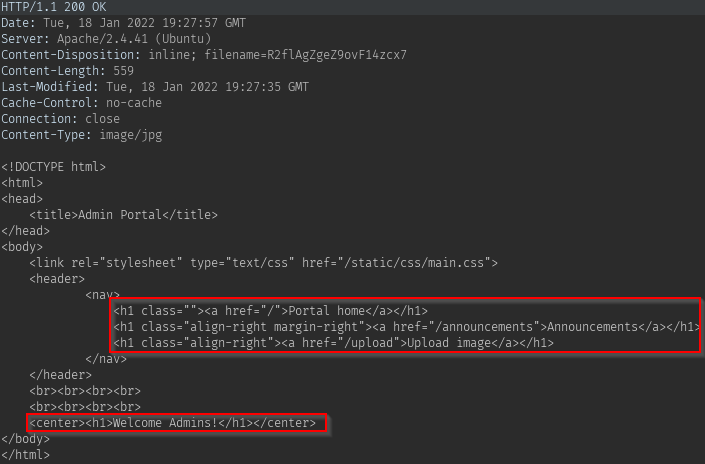 Successful SSRF redirect reaching admin portal